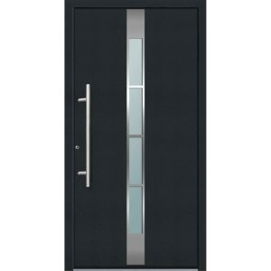 Aluminium Sicherheits-Haustür Ferrara Superior 60 mm anthrazit 100 x 210 cm Anschlag links inkl Griffset Aluminium Sicherheits-Haustür Ferrara Superior 60 mm anthrazit 100 x 210 cm Anschlag links inkl Griffset