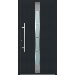 Aluminium Sicherheits-Haustür Ferrara Exklusiv 75 mm anthrazit 100 x 210 cm Anschlag links inkl Griffset Aluminium Sicherheits-Haustür Ferrara Exklusiv 75 mm anthrazit 100 x 210 cm Anschlag links inkl Griffset