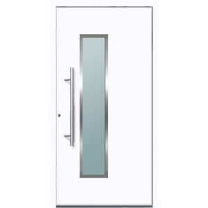 Aluminium Sicherheits-Haustür Ravenna Superior 60 mm weiß 100 x 210 cm Anschlag links inkl Griffset