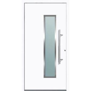 Aluminium Sicherheits-Haustür Ravenna Superior 60 mm weiß 100 x 210 cm Anschlag rechts inkl Griffset
