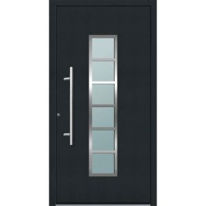 Aluminium Sicherheits-Haustür Trient Superior 60 mm anthrazit 100 x 210 cm Anschlag links inkl Griffset Aluminium Sicherheits-Haustür Trient Superior 60 mm anthrazit 100 x 210 cm Anschlag links inkl Griffset