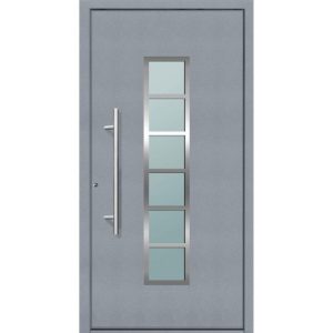 Aluminium Sicherheits-Haustür Trient Superior 60 mm grau 100 x 210 cm Anschlag links inkl Griffset Aluminium Sicherheits-Haustür Trient Superior 60 mm grau 100 x 210 cm Anschlag links inkl Griffset