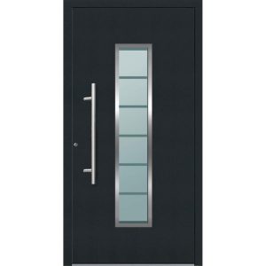 Aluminium Sicherheits-Haustür Bergamo Exklusiv 75 mm anthrazit 100 x 210 cm Anschlag rechts inkl Griffset Aluminium Sicherheits-Haustür Bergamo Exklusiv 75 mm anthrazit 100 x 210 cm Anschlag rechts inkl Griffset