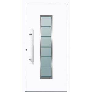 Aluminium Sicherheits-Haustür Bergamo Exklusiv 75 mm weiß 100 x 210 cm Anschlag links inkl Griffset Aluminium Sicherheits-Haustür Bergamo Exklusiv 75 mm weiß 100 x 210 cm Anschlag links inkl Griffset
