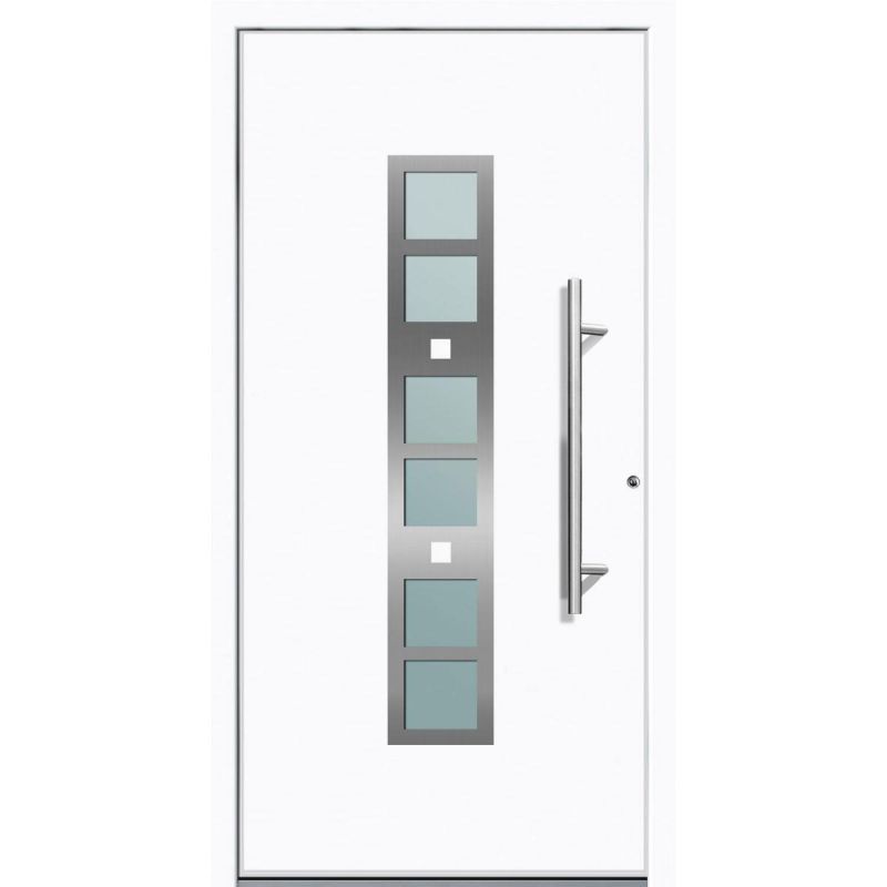 Aluminium Sicherheits-Haustür Pisa Superior 60 mm weiß 100 x 210 cm Anschlag rechts inkl Griffset