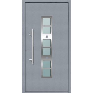 Aluminium Sicherheits-Haustür Pisa Superior 60 mm grau 100 x 210 cm Anschlag links inkl Griffset Aluminium Sicherheits-Haustür Pisa Superior 60 mm grau 100 x 210 cm Anschlag links inkl Griffset