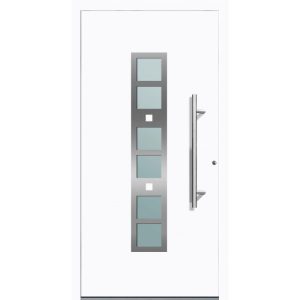Aluminium Sicherheits-Haustür Pisa Exklusiv 75 mm weiß 100 x 210 cm Anschlag rechts inkl Griffset Aluminium Sicherheits-Haustür Pisa Exklusiv 75 mm weiß 100 x 210 cm Anschlag rechts inkl Griffset