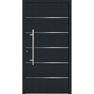 Aluminium Sicherheits-Haustür Livorno Superior 60 mm anthrazit 100 x 210 cm Anschlag links inkl Griffset
