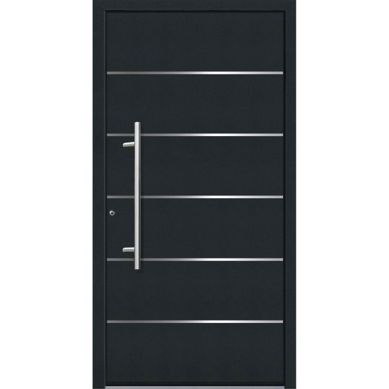 Aluminium Sicherheits-Haustür Livorno Superior 60 mm anthrazit 100 x 210 cm Anschlag links inkl Griffset