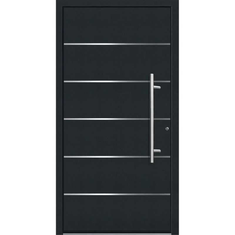 Aluminium Sicherheits-Haustür Livorno Superior 60 mm anthrazit 100 x 210 cm Anschlag rechts inkl Griffset