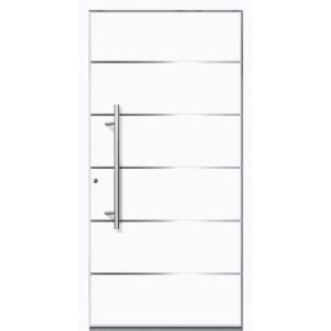 Aluminium Sicherheits-Haustür Livorno Superior 60 mm weiß 100 x 210 cm Anschlag links inkl Griffset