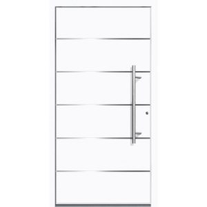Aluminium Sicherheits-Haustür Livorno Superior 60 mm weiß 100 x 210 cm Anschlag rechts inkl Griffset