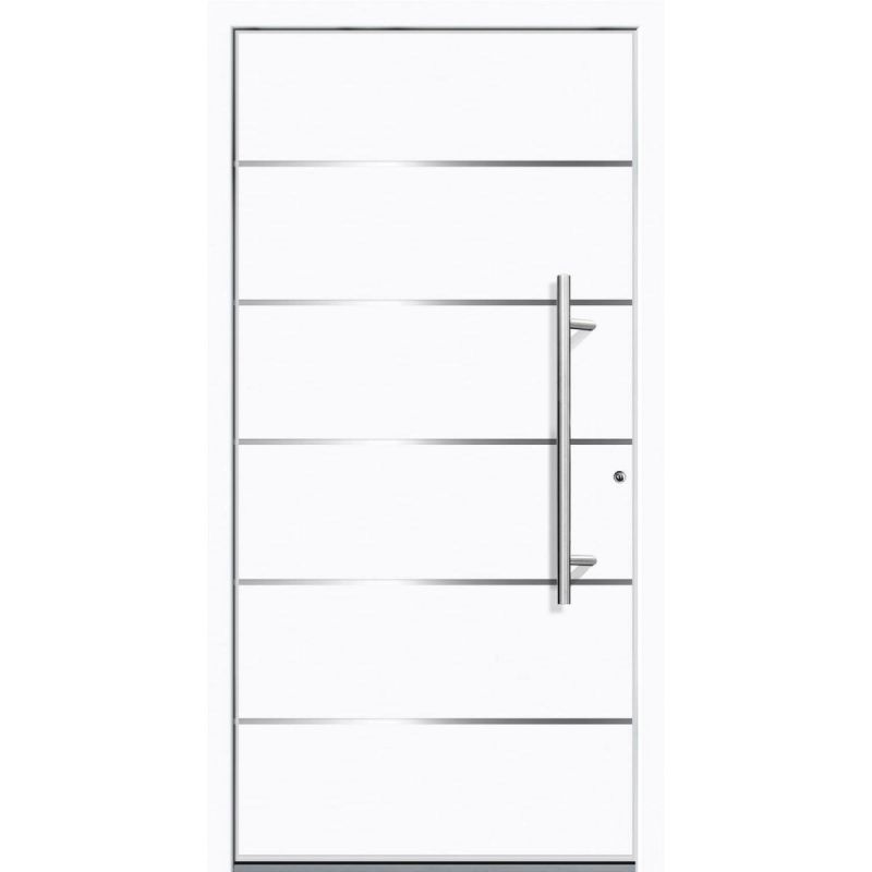 Aluminium Sicherheits-Haustür Livorno Superior 60 mm weiß 100 x 210 cm Anschlag rechts inkl Griffset