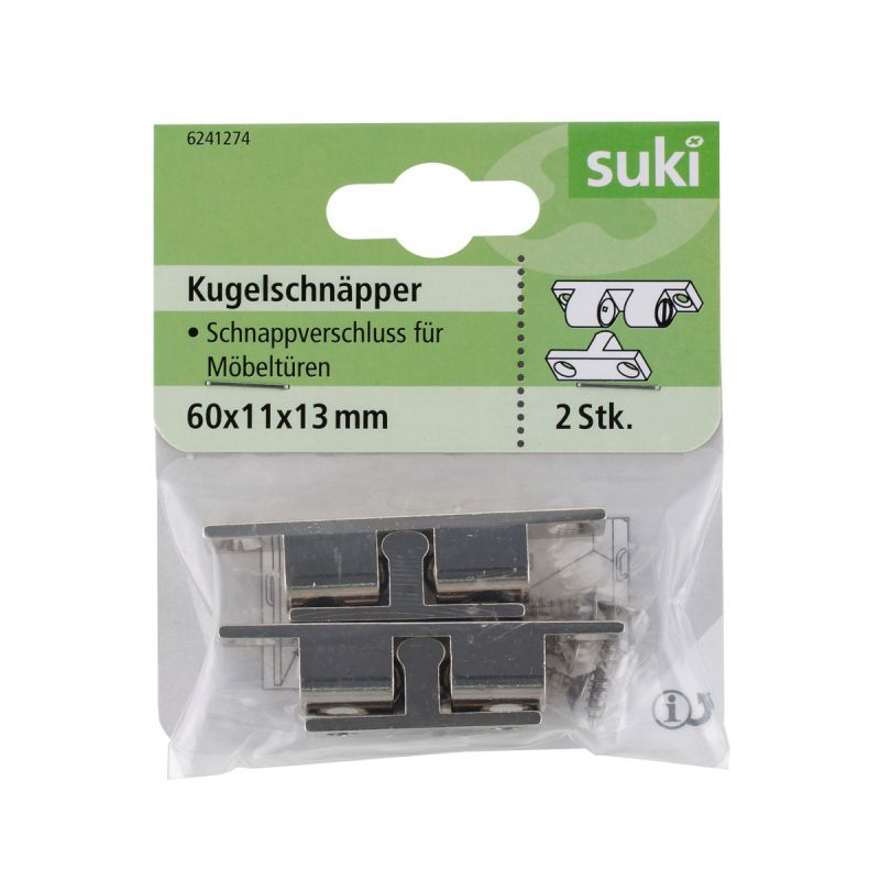 Suki Kugelschnäpper 6 x 0,9 x 1,1 cm 2 Stück