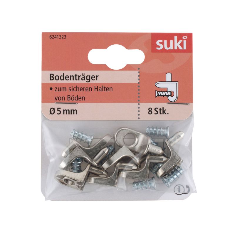 Suki Bodenträger Stahl Durchmesser 0,5 x 0,6 cm vernickelt 8 Stück