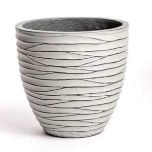 Haveson Pflanzgefäß Big Groove rund Durchmesser 28 x 27 cm Light cement Haveson Pflanzgefäß Big Groove rund Durchmesser 28 x 27 cm Light cement