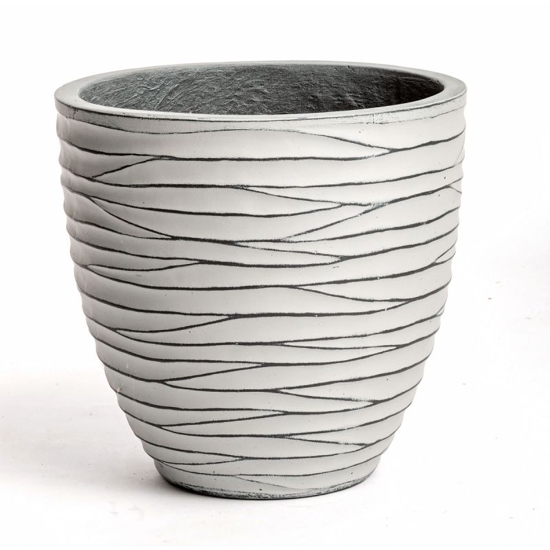 Haveson Pflanztopf Big Groove Durchmesser 36,5 x 35 cm Light cement