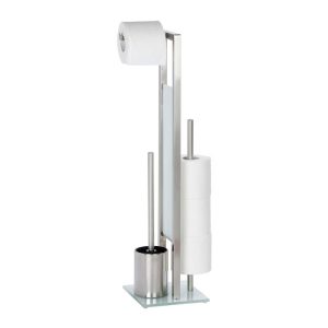 Wenko Stand WC-Garnitur Rivalta Edelstahl matt