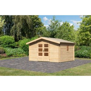 Karibu Blockbohlenhaus Meldorf 5 naturbelassen 38 mm Karibu Blockbohlenhaus Meldorf 5 naturbelassen 38 mm