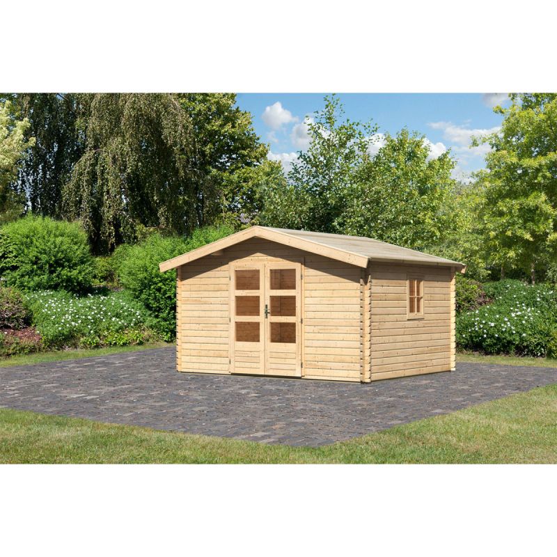 Karibu  Blockbohlenhaus Meldorf 5 naturbelassen 38 mm