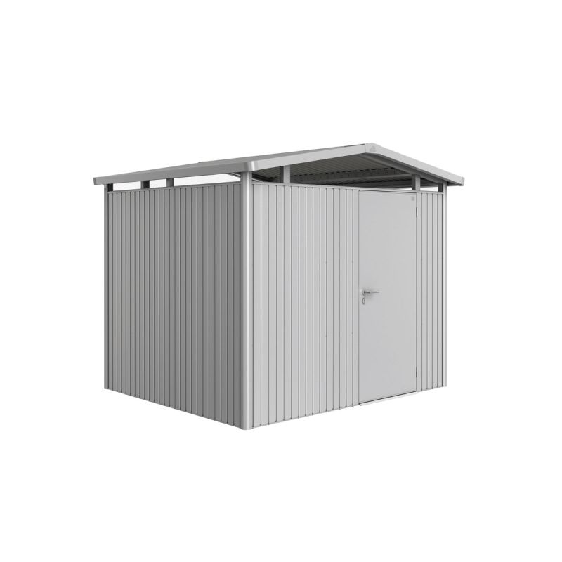 Biohort Gerätehaus Panorama Größe P3 silber-metallic mit Standardtür
