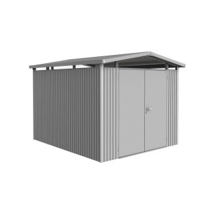 Biohort Gerätehaus Panorama Größe P5 silber-metallic mit Doppeltür Biohort Gerätehaus Panorama Größe P5 silber-metallic mit Doppeltür