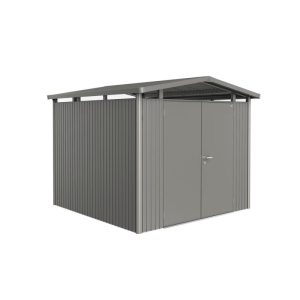 Biohort Gerätehaus Panorama Größe P4 quarzgrau- metallic mit Doppeltür Biohort Gerätehaus Panorama Größe P4 quarzgrau- metallic mit Doppeltür