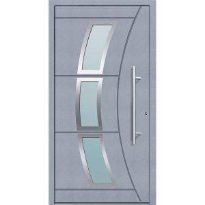 Aluminium-Sicherheitshaustür Turin/Venedig grau 85-125 x 185-225 cm