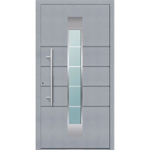Aluminium-Haustür Turin grau links auf Maß Aluminium-Haustür Turin grau links auf Maß