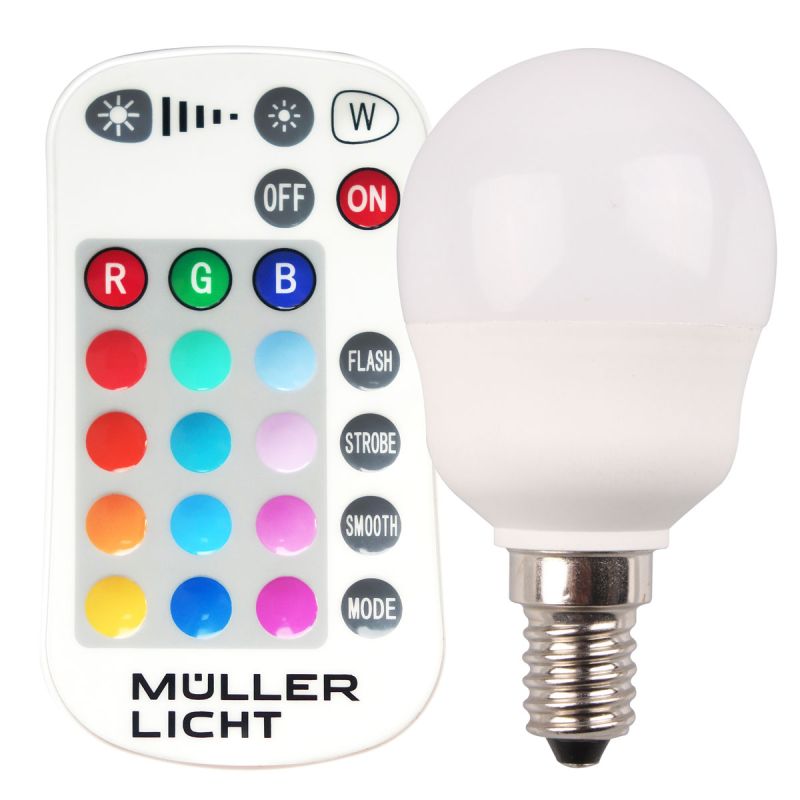 Müller Licht LED-Leuchtmittel Tropfen E14 5W mit Fernbedienung