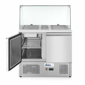 ARKTIC Saladette Kühltisch 2-türig Glasvitrine 300L, Breite 900mm ARKTIC Saladette Kühltisch 2-türig Glasvitrine 300L, Breite 900mm