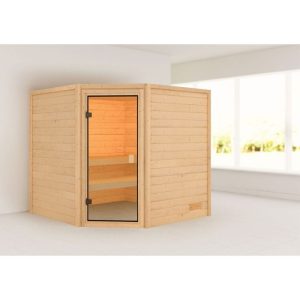 Karibu Sauna Tilda naturbelassen ohne Ofen ohne Dachkranz
