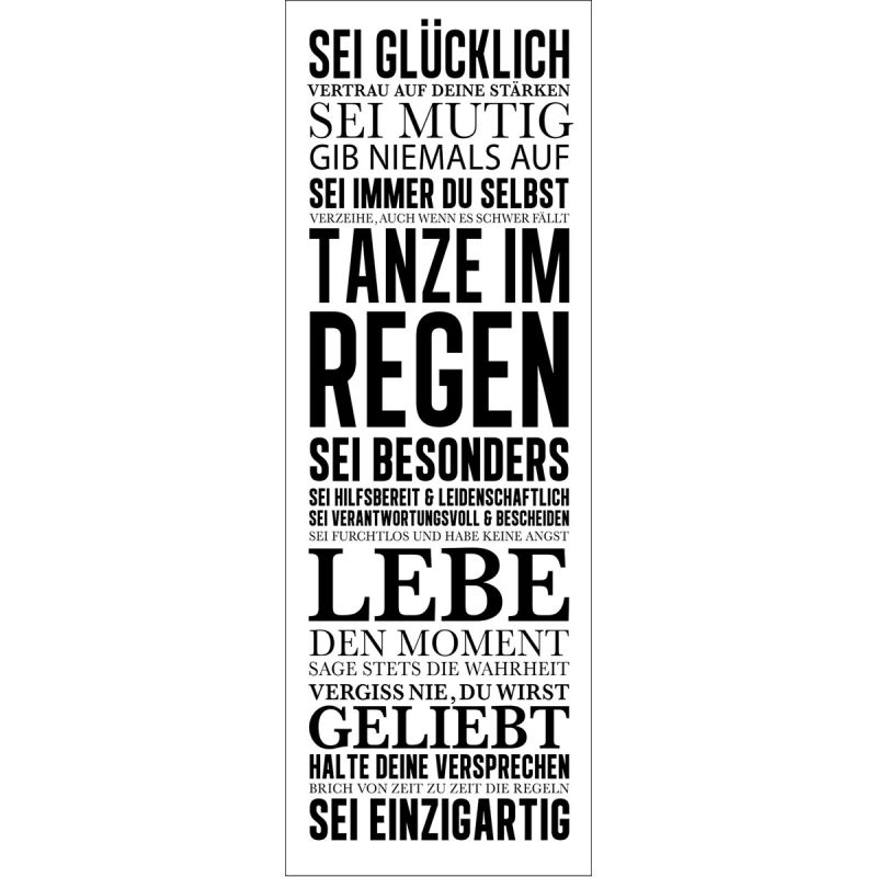 Canvas-Art Sei Glücklich 30 x 80 cm