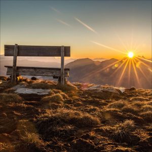 Glas-Art Bench und Horizon 30 x 30 Glasbild Glas-Art Bench und Horizon 30 x 30 Glasbild
