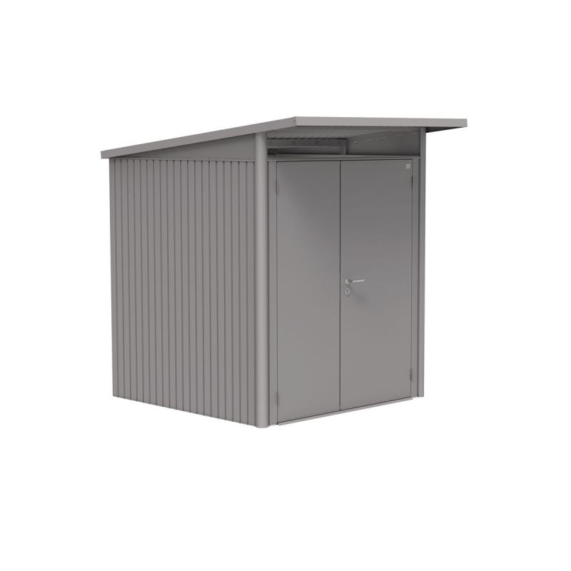 Biohort Gerätehaus AvantGarde A1 quarzgrau metallic mit Doppeltür schmal