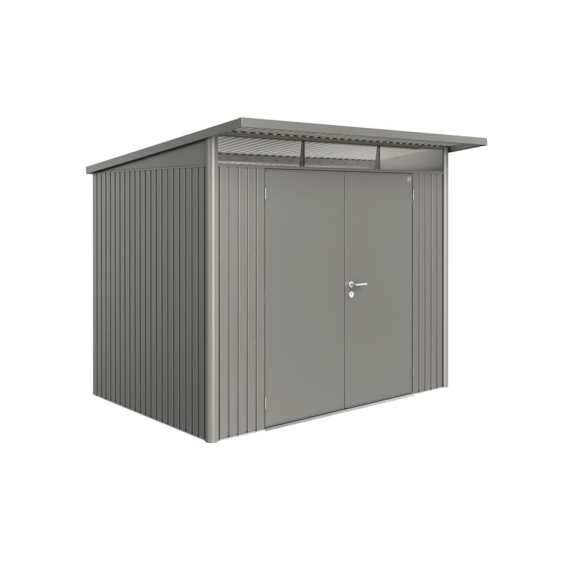Biohort Gerätehaus AvantGarde A5 quarzgrau metallic mit Doppeltür