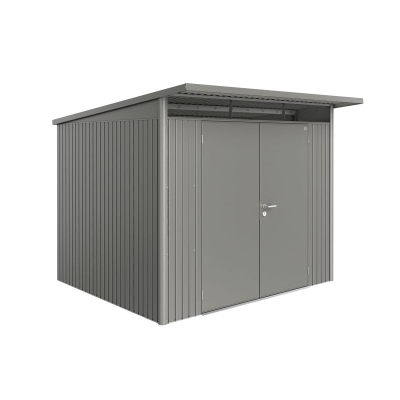Biohort Gerätehaus AvantGarde A6 quarzgrau metallic mit Doppeltür