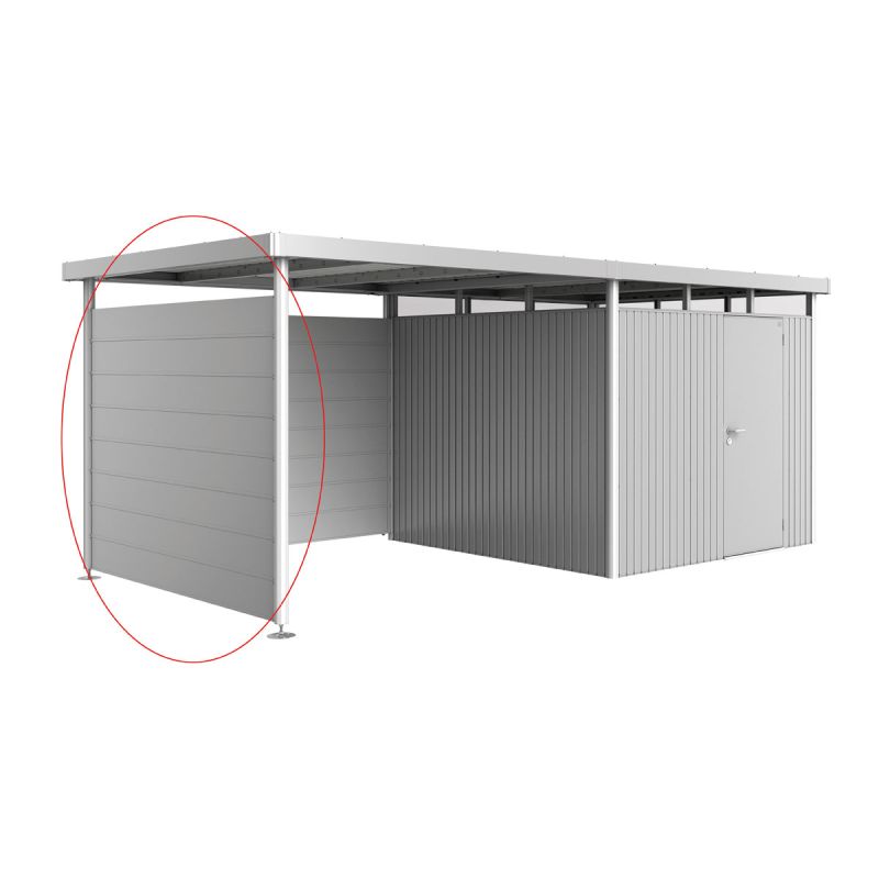 Biohort Seitenwand für Seitendach zu Gerätehaus HighLine H4 silber-metallic