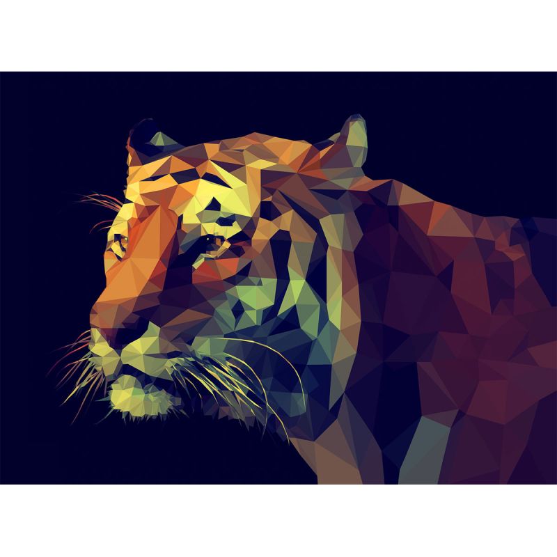 Canvas-Art Colourful Tiger 90 x 120 cm