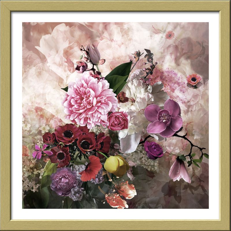 Framed-Art Baroqü Flowermix II 33 x 33 cm