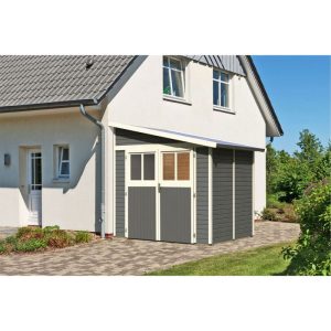 Karibu  Blockbohlenhaus Bomlitz 2 terragrau