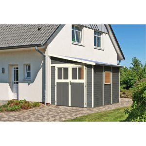 Karibu  Blockbohlenhaus Bomlitz 3 terragrau