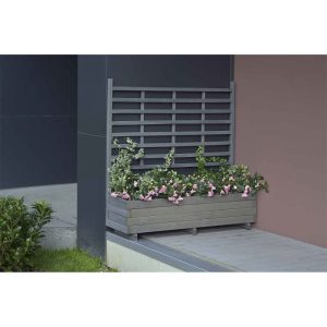 Gaspo Blumenkasten Gmunden mit Spalier vintage grau 136 x 37 x 136 cm Gaspo Blumenkasten Gmunden mit Spalier vintage grau 136 x 37 x 136 cm