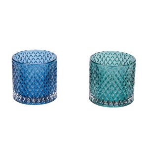 Glas-Windlicht Durchmesser 10,5 x 10 cm blau-petrol Glas-Windlicht Durchmesser 10,5 x 10 cm blau-petrol