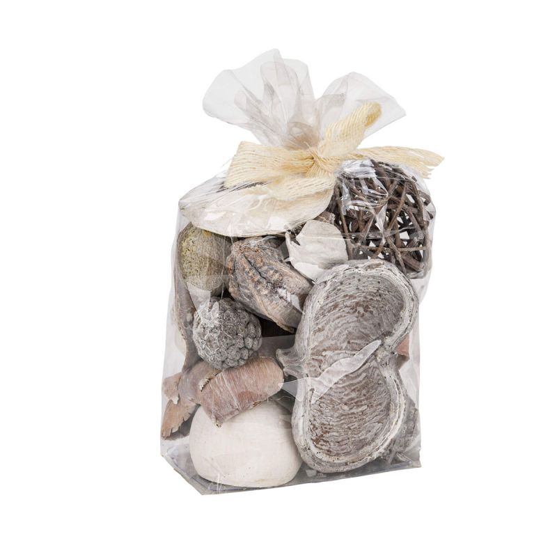 Naturdeko im Beutel 12 x 20 x 7 cm beige
