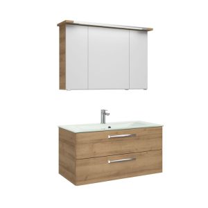 Pelipal Waschtisch Block Trentino Eiche mit Glaswaschtisch Pelipal Waschtisch Block Trentino Eiche mit Glaswaschtisch
