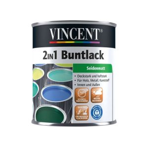 Vincent 2in1 Buntlack Moosgrün seidenmatt 750 ml Vincent 2in1 Buntlack Moosgrün seidenmatt 750 ml