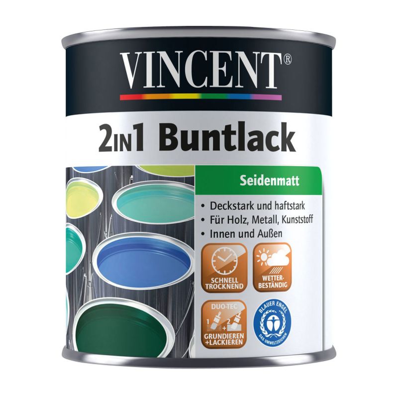 Vincent 2in1 Buntlack Tiefschwarz seidenmatt 375 ml