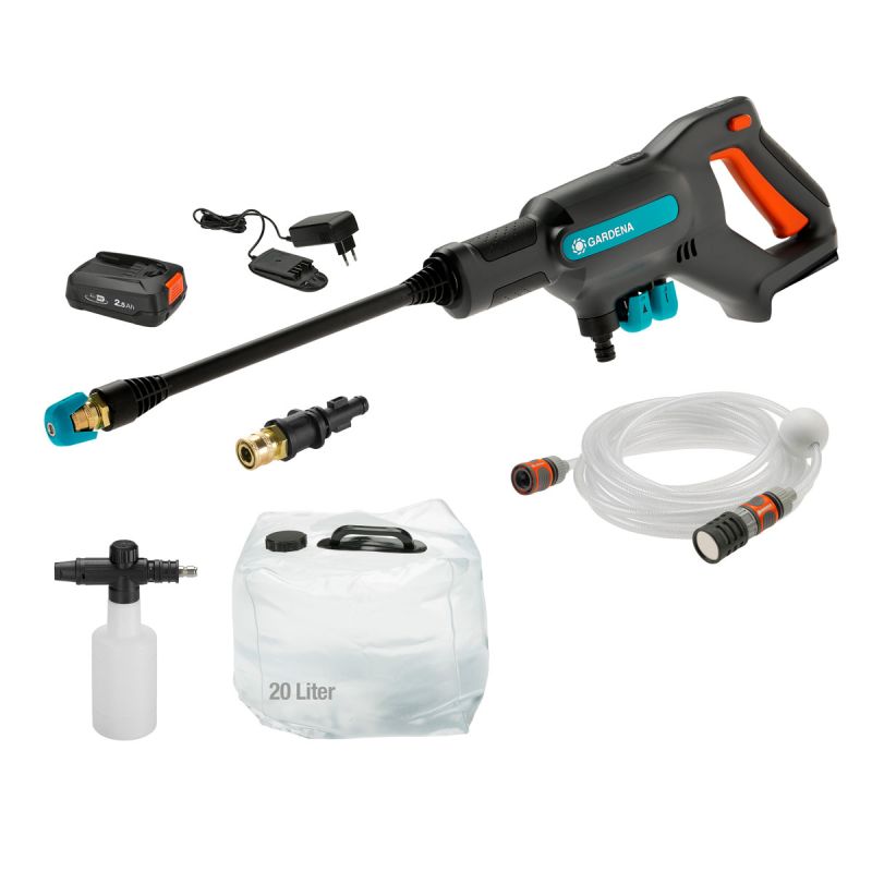 Gardena Akku-Mitteldruckreiniger-Premium-Set AquaClean 24/18 V P4A 7-teilig