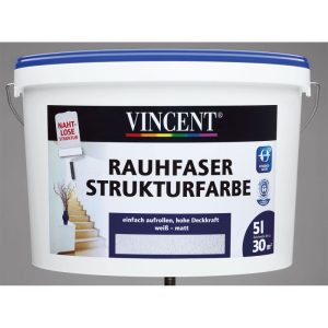 Vincent Rauhfaser Strukturfarbe tuchmatt 5 L Vincent Rauhfaser Strukturfarbe tuchmatt 5 L